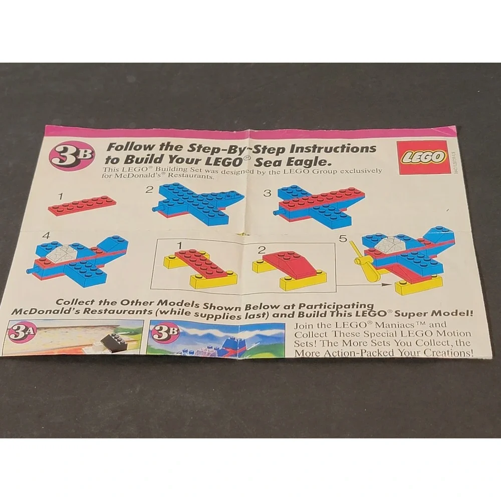 Vintage LEGO McDonald's Promo 1642 Sea Eagle Instructions‎ Sheet